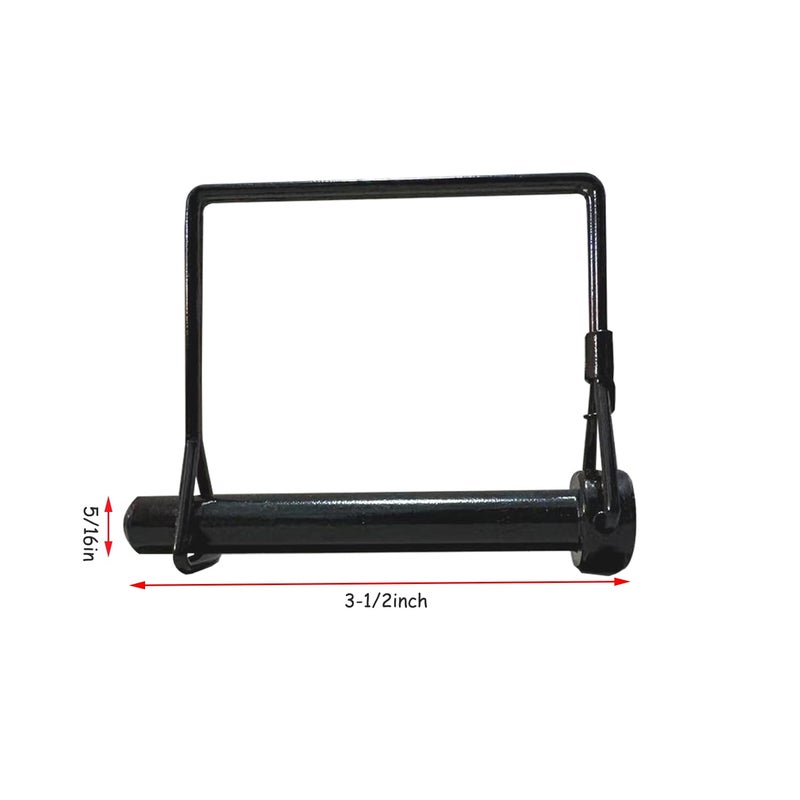 Truleego Teuleego 2 Pack 5/16 x 3-1/2 Inch Black Trailer Hitch Pin – Heavy Duty Steel Hitch Lock Pin for Towing Coupler, Quick Release PTO Locking Pin, Utility Drawbar Clip, Tractor Tow Hitch Hardware Pin - Image 2